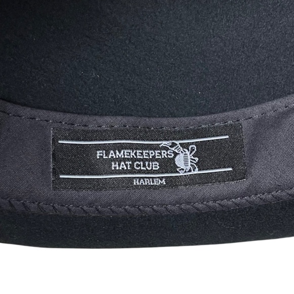 THE FLAMEKEEPERS HAT CLUB Torch MB Black Fedora Wool Felt HARLEM NEW YORK Size M - Picture 8 of 11